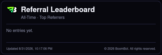 Auto-refreshing referral leaderboard image